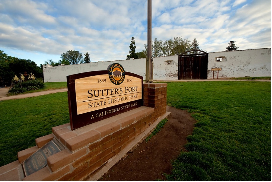 Exterior view of Sutter's Fort State Historic Park.